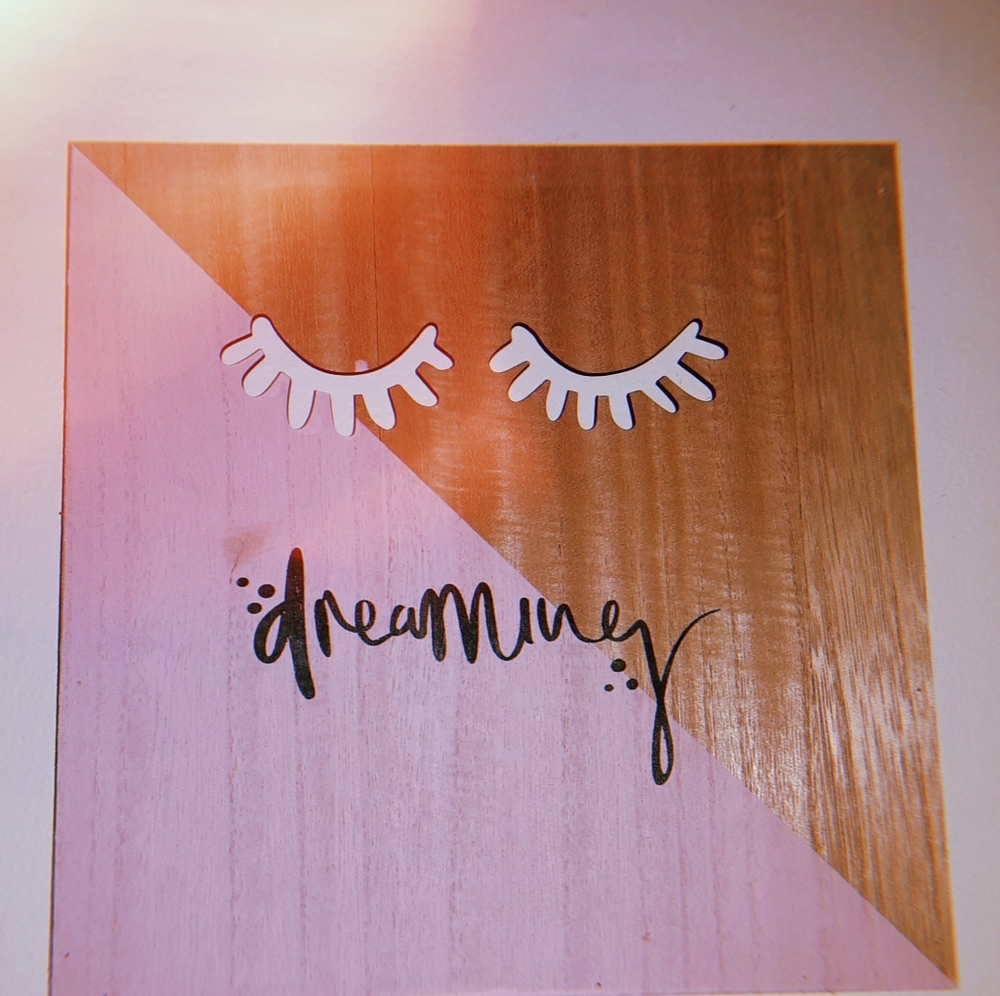 Dreaming wood hanging sign